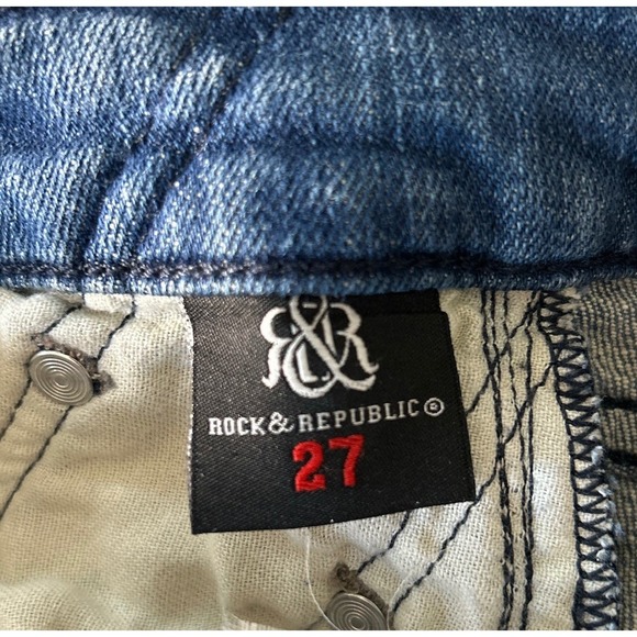 Rock & Republic Size 27 Ollie Studded Embellished Straight Leg Denim Jeans‎ - Picture 8 of 8